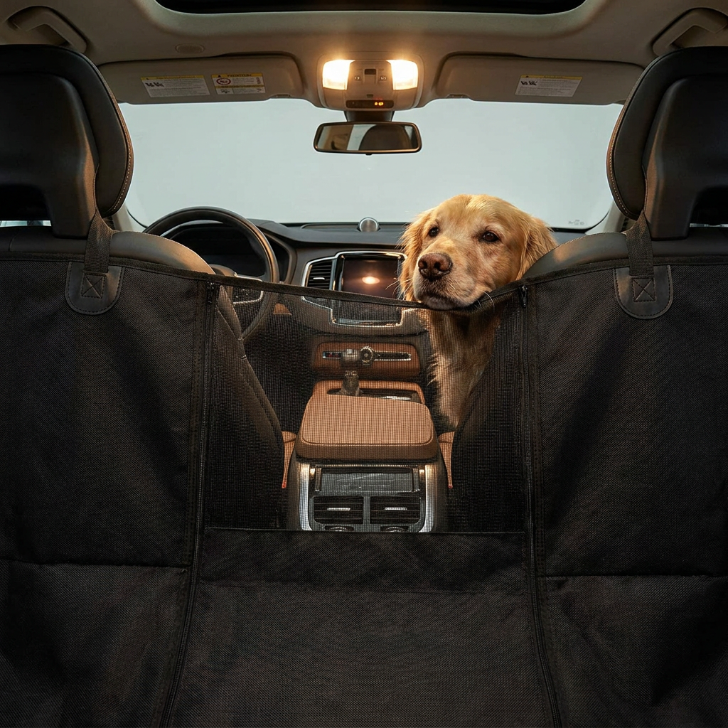 Waterproof Dog Car Seat Cover with Mesh View | Safety Hammock