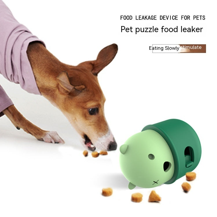 Bear-Shaped Tumbler Interactive Dog Treat Dispenser Toy